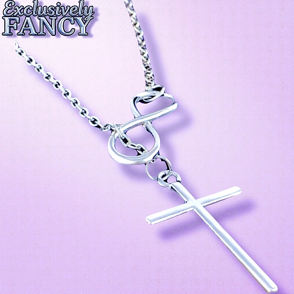✨HOST PICK✨Silver Cross & infinity  dangle necklace NWT